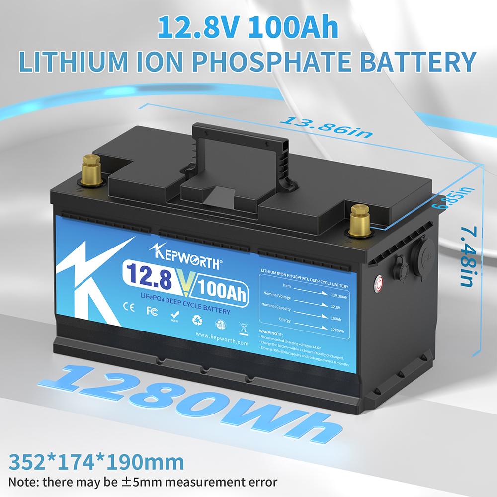 Аккумулятор Kepworth LiFePO4 12V 100Ah 1280W 352 мм с зарядным устройством BMS (K12100352) - фото 6