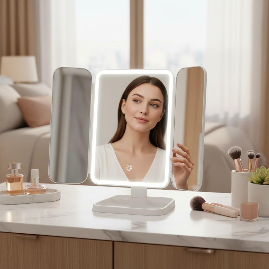 Косметичне дзеркало Led Mirror з підсвічуванням потрійне (1112385)