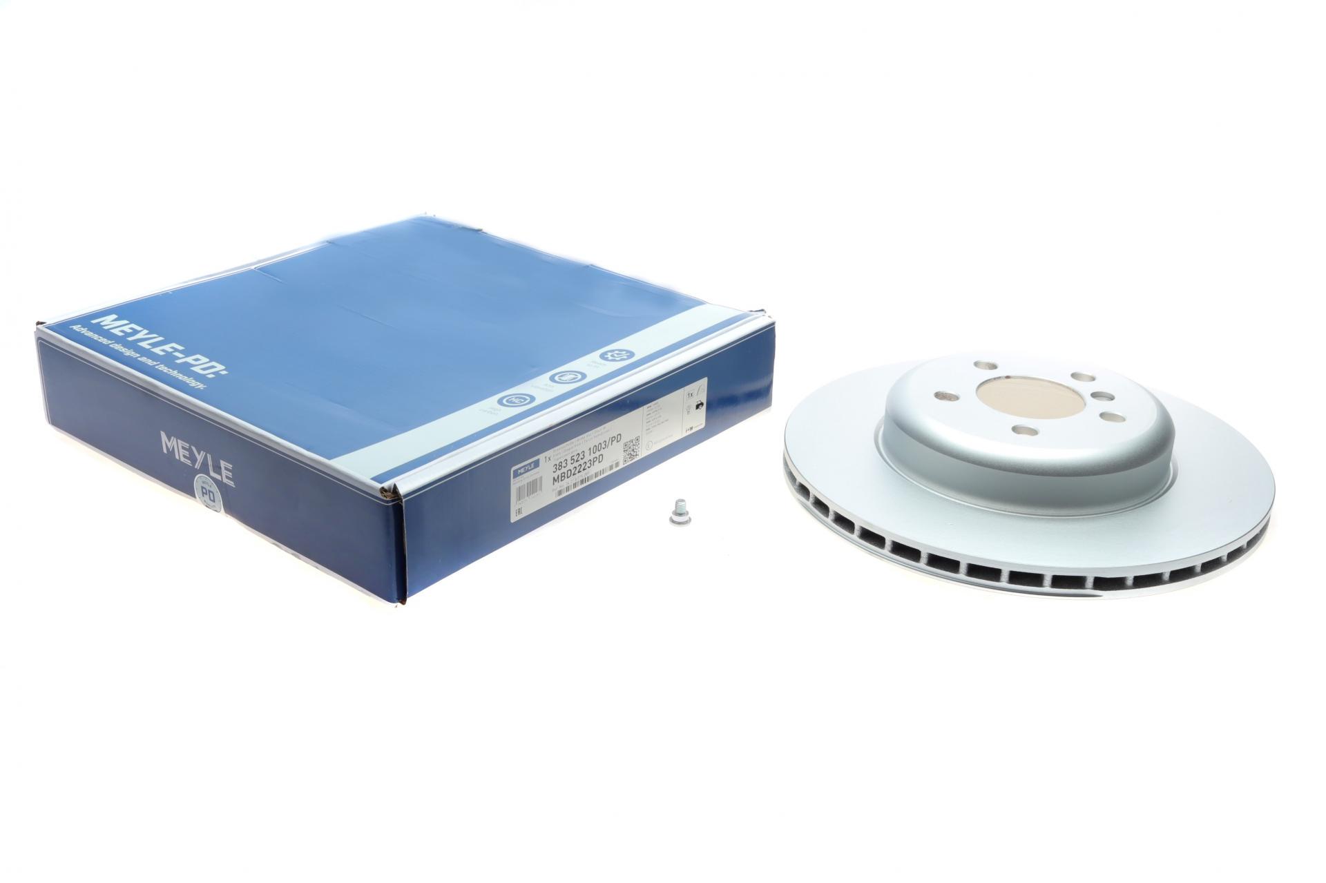 Диск тормозной задний Meyle для BMW 5 F10/F11/6 F06/F13/ 7 F01-04 09- N55/N57/N63 345x24 мм (383 523 1003/PD)