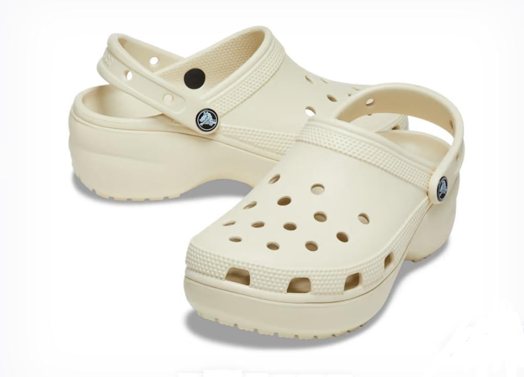 Сабо женские Crocs Classic Platform Clog W7 р. 37/38 23 см Bone (206750) - фото 3