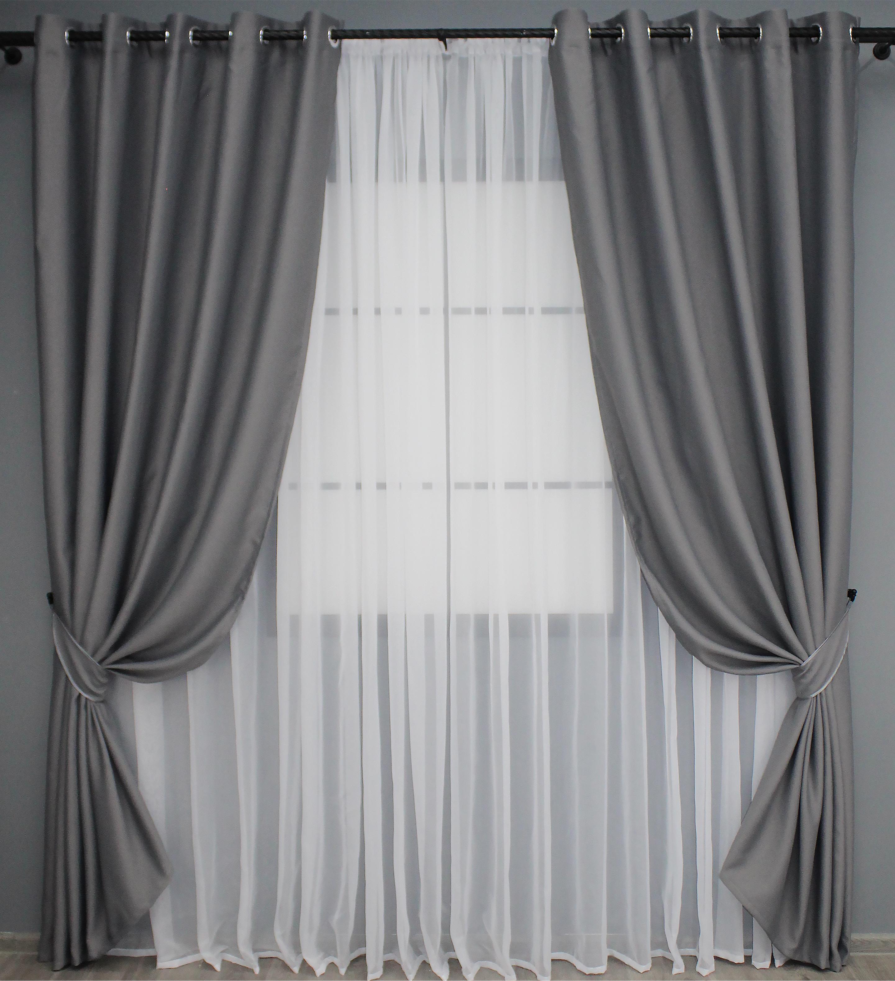 Комплект штор на люверсах VR-Textil Блекаут Bagema Rvs № 1244ш 150х250 см 2 шт. Сірий (37-0017) - фото 1 Комплект штор на люверсах VR-Textil Блекаут Bagema Rvs № 1244ш 150х250 см 2 шт. Сірий (37-0017) - фото 1