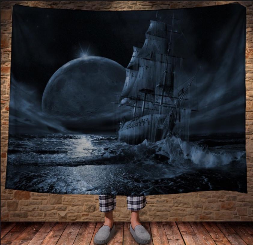Плед с 3D принтом Корабль ночью 150x200 см (epi_0345)