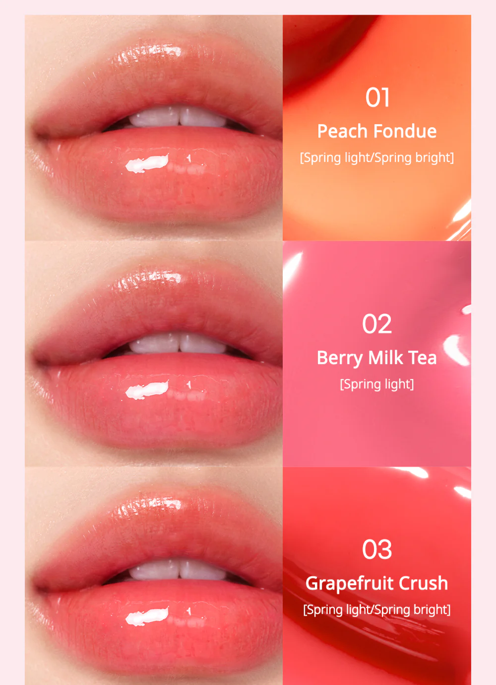 Блеск-помада для губ Peripera Heart Jam Glow Lip 03 Grapefruit Crush 1,4 г (8809937594758) - фото 2