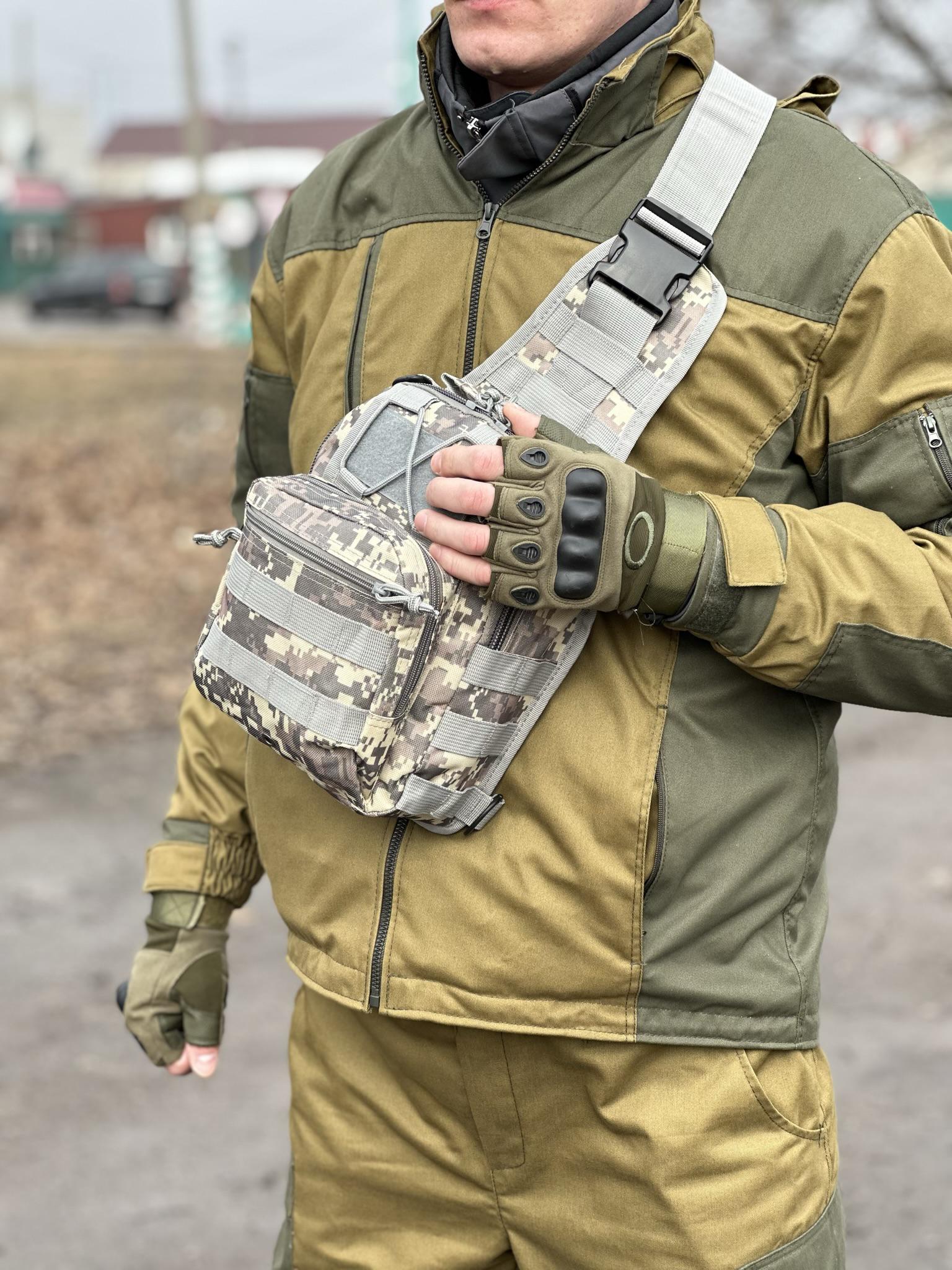 Сумка-слінг однолямкова Tactic із системою molle 7 л Pixel (095-pixel) - фото 4