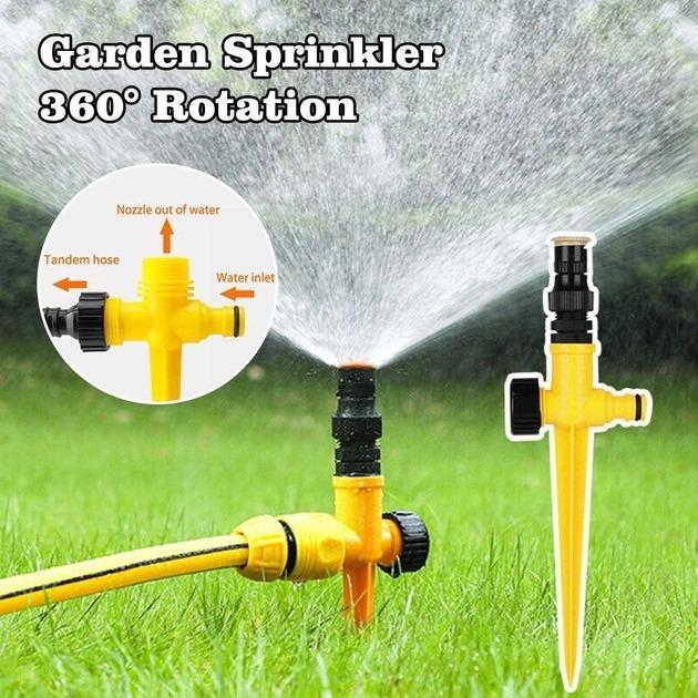 Ороситель для полива газона Lawn Sprinkler спринклерная система на 360 градусов - фото 6