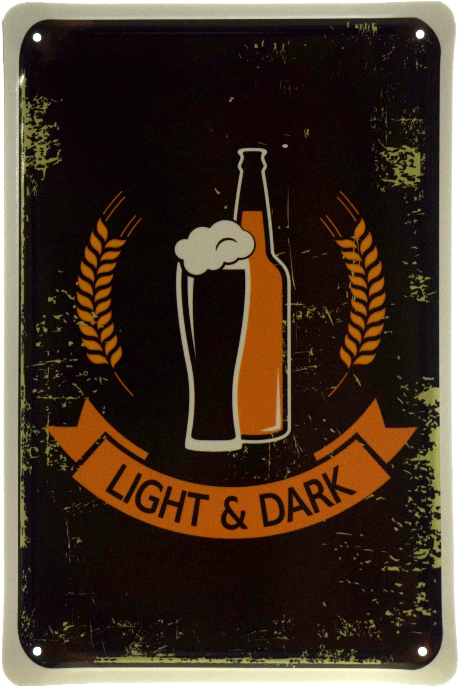 Табличка металлическая "Beer Light&Dark" 20x30 см (ms-103638)