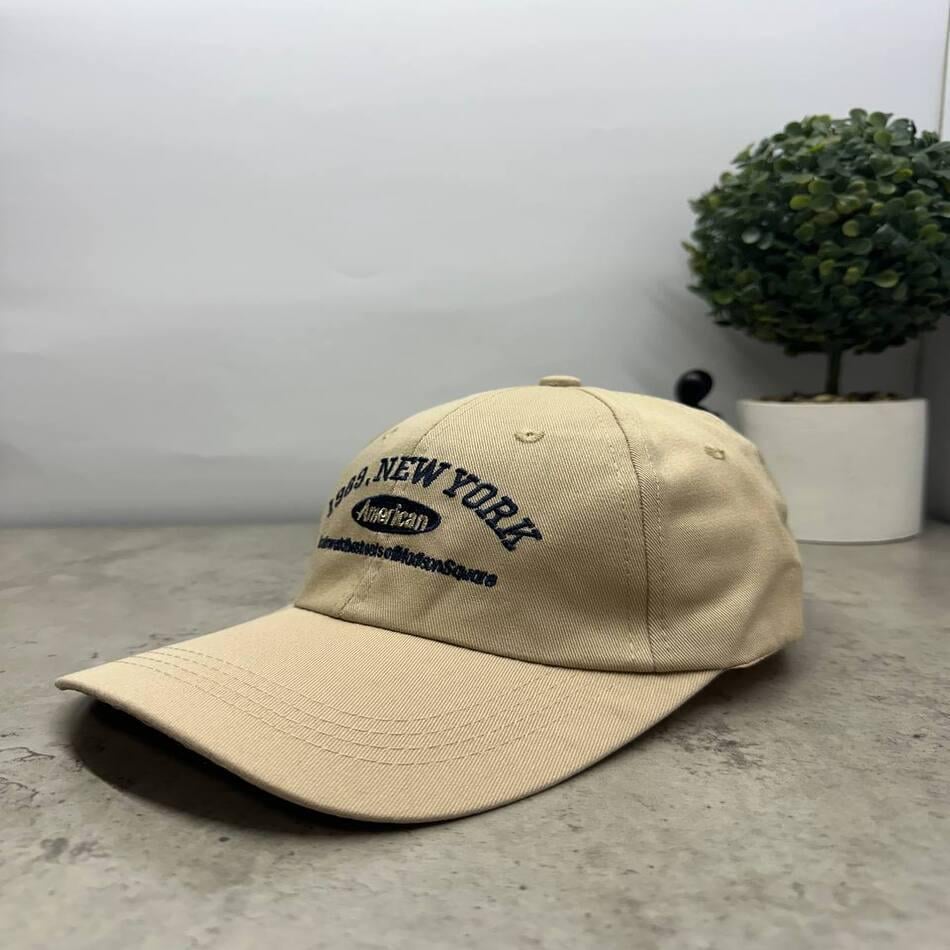 Кепка-бейсболка летняя New York OS Бежевый (00205) - фото 1 Кепка-бейсболка летняя New York OS Бежевый (00205) - фото 1