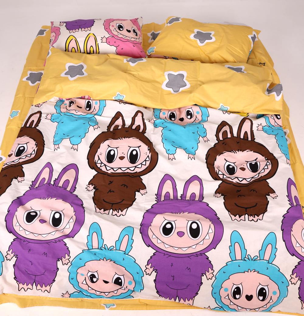 Комплект постільної білизни PaniPava Yellow Labubu бязь 155х215 см (10100833)