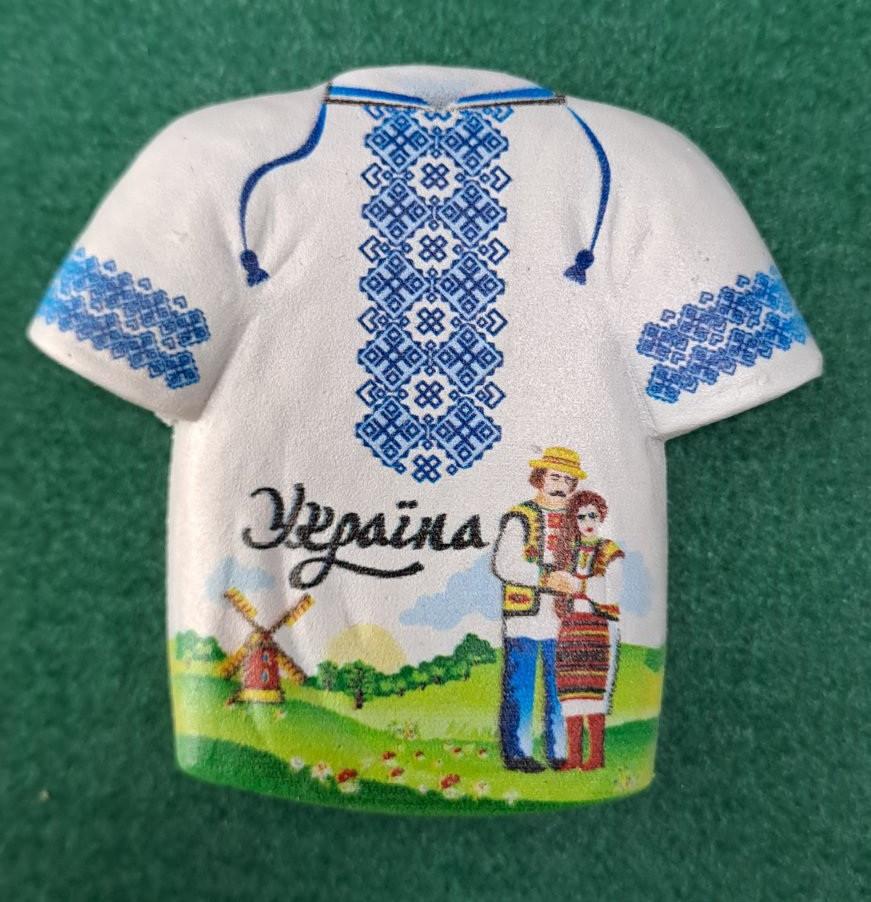 Магнит керамический Вышиванка Украина 6x6 см (0618.014)