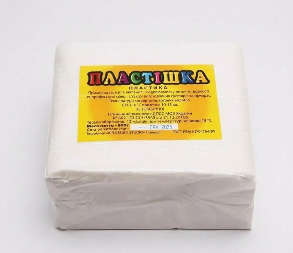 Глина полимерная Пластик 500 г Белый (0101-500)