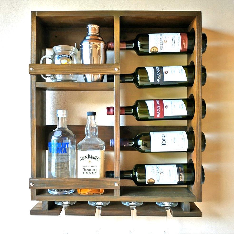 Полка для вина настенная из дерева Тоекоро Латте (ПНК-014116)