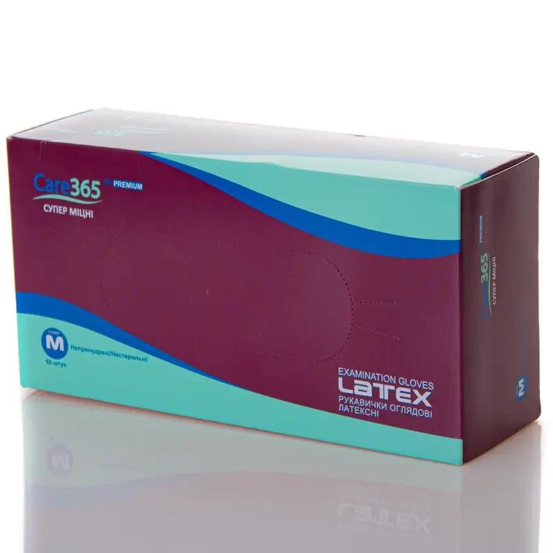 Перчатки нестерильные латексные Care Premium с удлиненной манжеткой M (27283911)