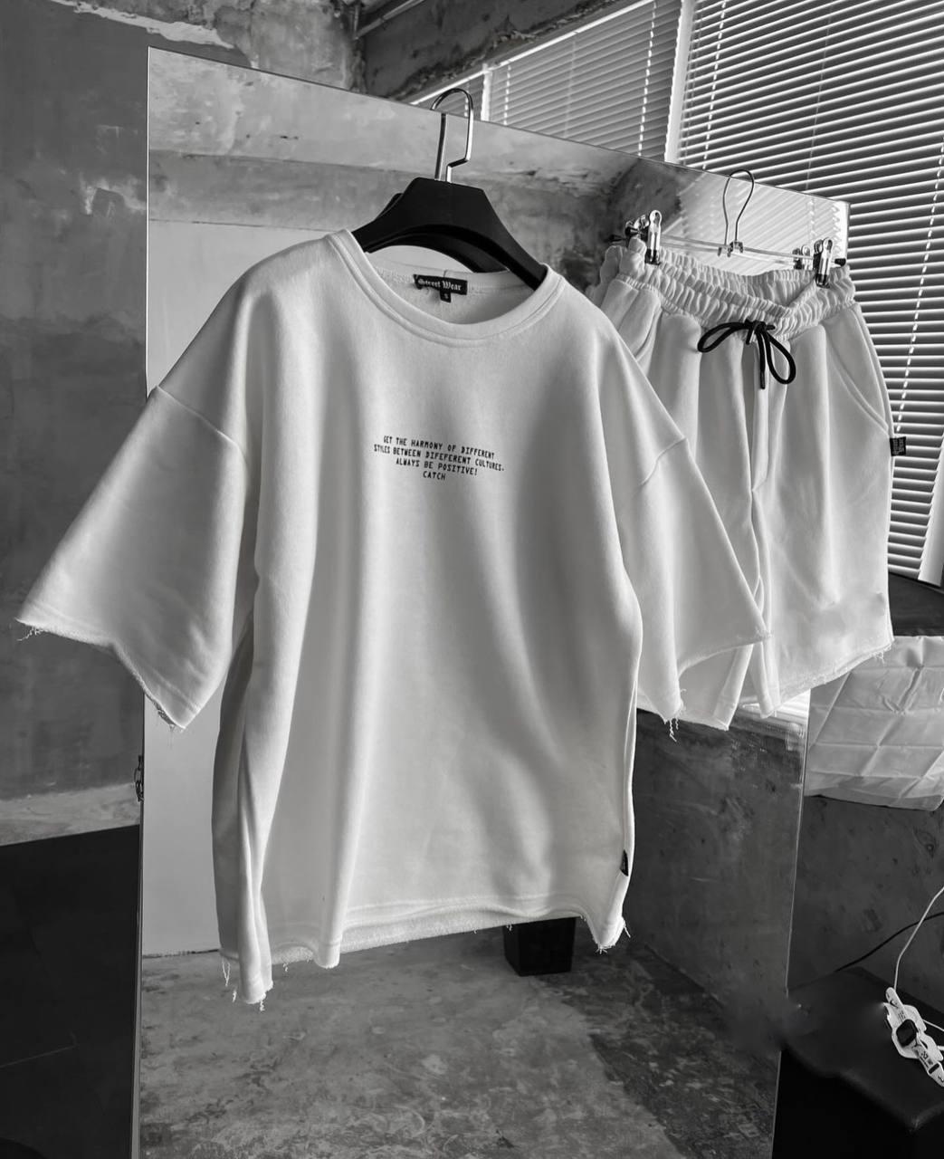 Костюм чоловічий у спортивному стилі M Білий - фото 4 Костюм чоловічий у спортивному стилі M Білий - фото 4