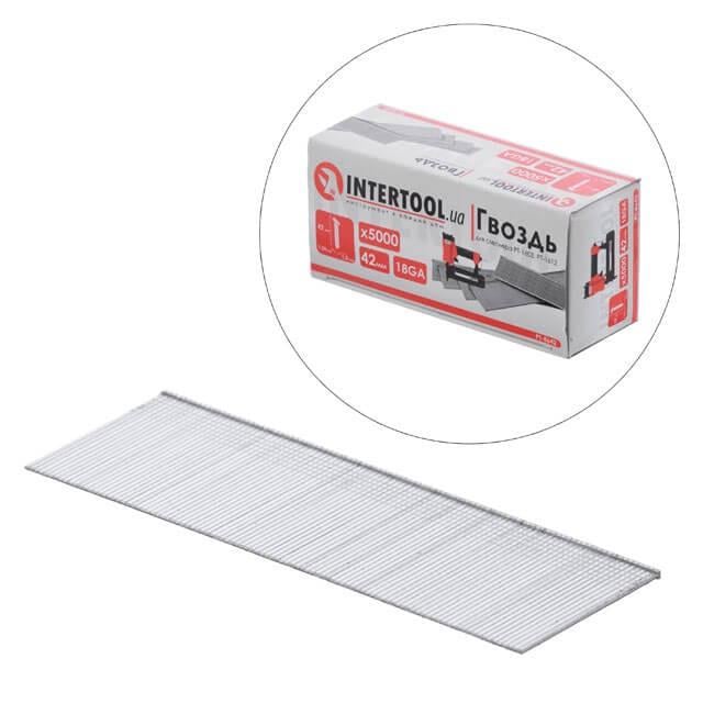 Цвях для степлера Intertool PT-8642 PT-1603 PT-1612 42 мм 18GA 1,0х1,25 мм 5000 шт./уп. - фото 2 Цвях для степлера Intertool PT-8642 PT-1603 PT-1612 42 мм 18GA 1,0х1,25 мм 5000 шт./уп. - фото 2