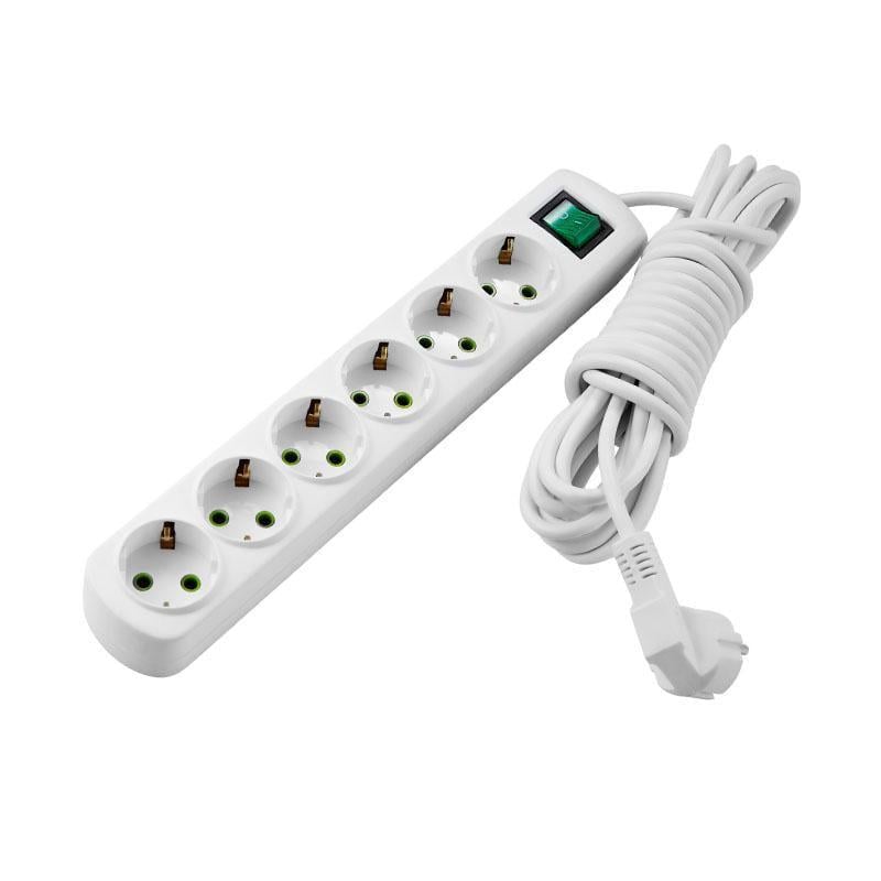 Удлинитель Lezard Letitia 6 входов с заземлением и выключателем 3 м (28679262)