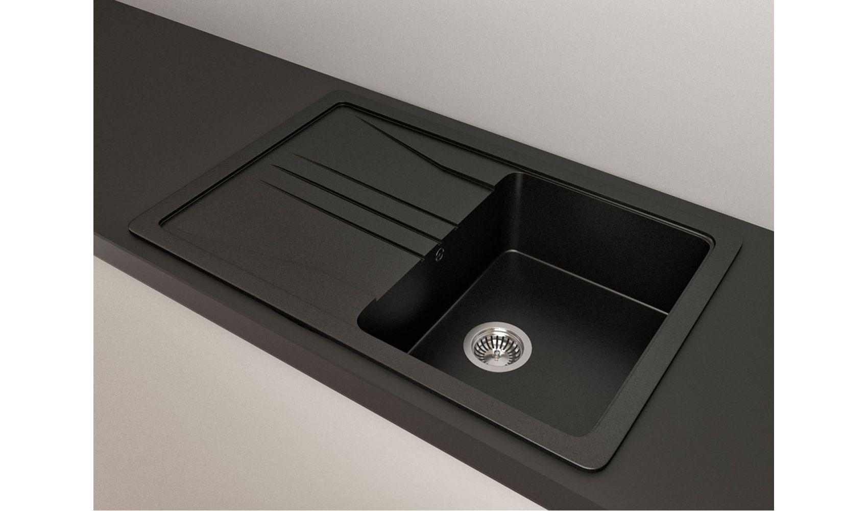 Кухонна мийка Lexona Ultra гранітна з краном Чорний - фото 5
