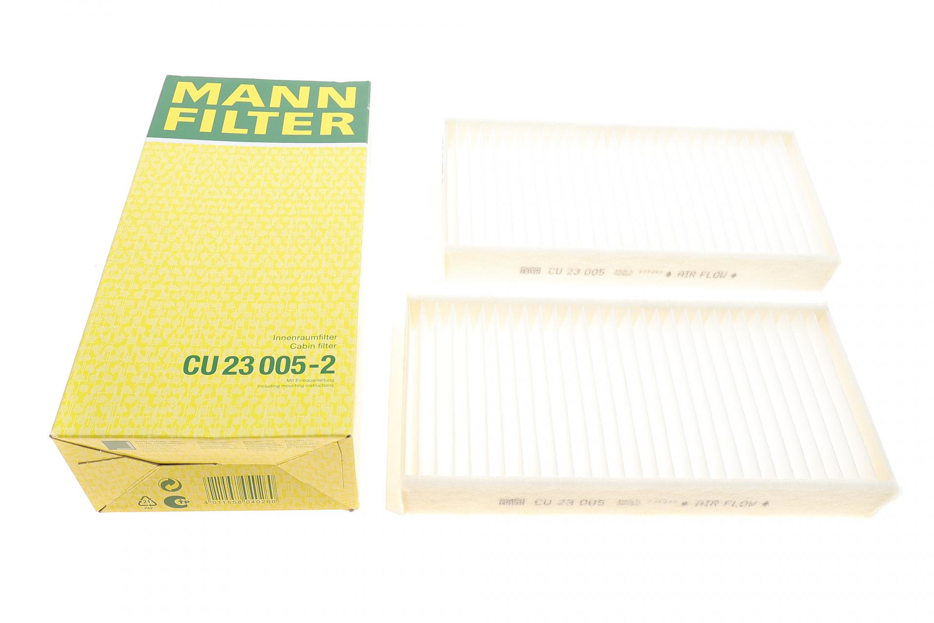 Фильтр салона Mann-Filter для BMW 2 F44/F45/F46 14-16/X1 F48 15-16/i3 I01/Mini Mini III 13-16 2 шт. (CU 23 005-2)