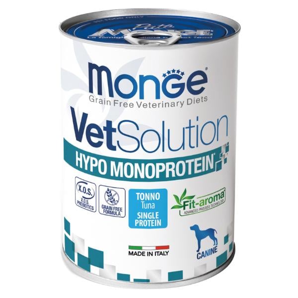 Корм для собак Monge VetSolution Wet Hypo canine тунeць 0,4 кг (27259892)