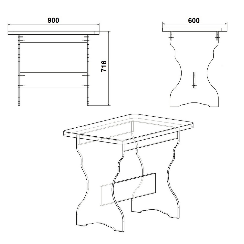 Стол кухонный Компанит КС-2 Венге (60c733f156ed397aa7104877) - фото 2