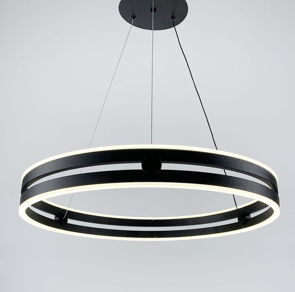 Люстра сдержанная светодиодная 80 см (D 2051 BK)