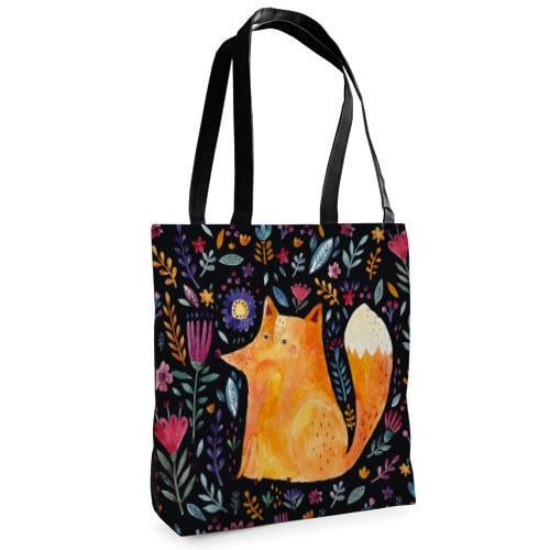Сумка тканевая Presentville Tenderness Лиса и цветы Черный (ST 20M059 BL)