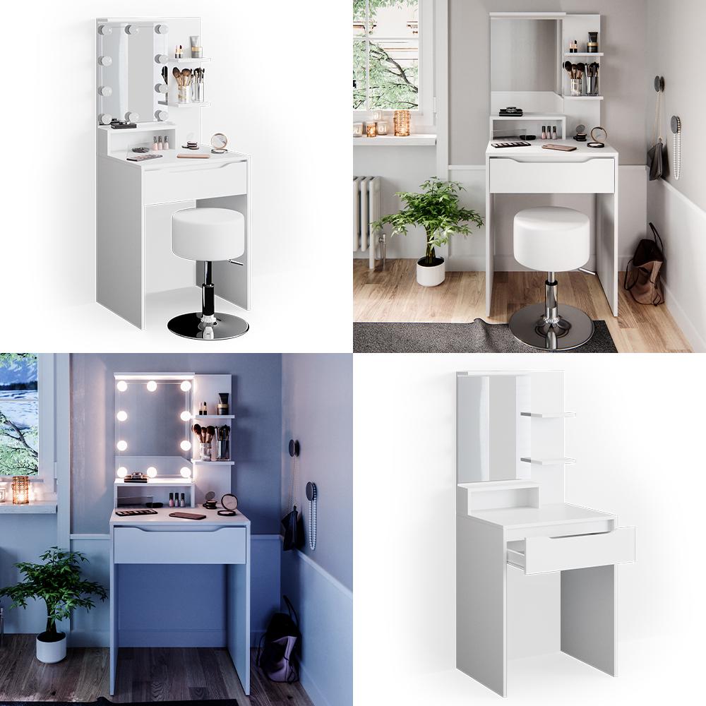 Мини туалетный столик Vicco Ruben с подсветкой и стулом Белый - фото 8 Мини туалетный столик Vicco Ruben с подсветкой и стулом Белый - фото 8