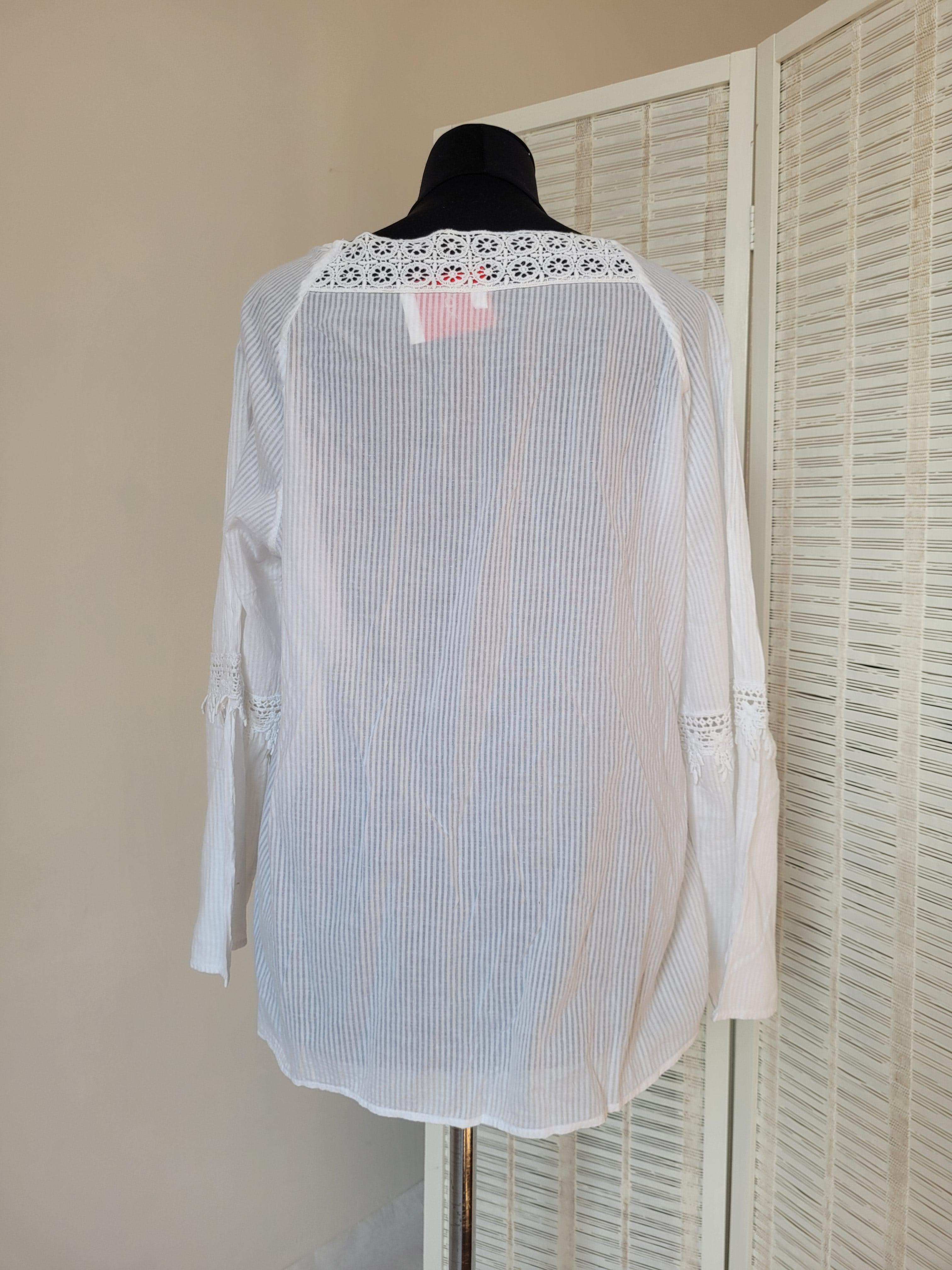 Туніка-блуза жіноча літня з мереживом тонка XXL Білий - фото 4 Туніка-блуза жіноча літня з мереживом тонка XXL Білий - фото 4