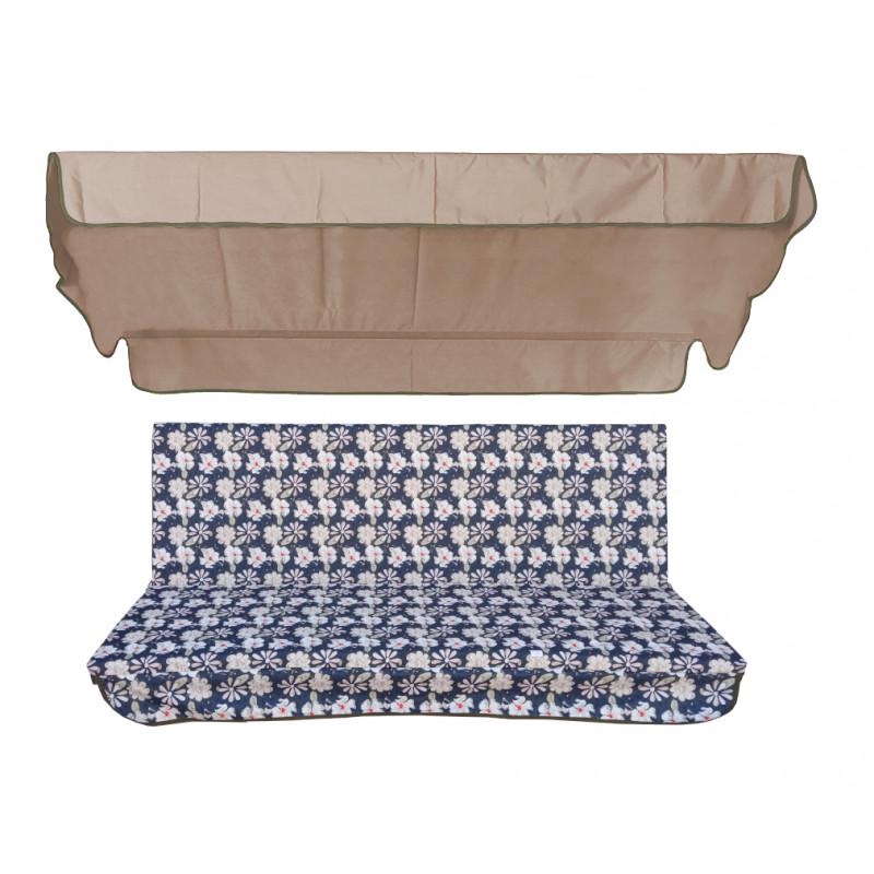 Комплект подушек для качелей eGarden Peach Blossom водоотталкивающий 170x110x6 Бежевый Комплект подушек для качелей eGarden Peach Blossom водоотталкивающий 170x110x6 Бежевый