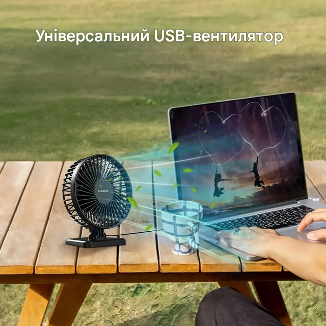 Вентилятор на ніжці з нахилом від USB на 3 швидкості Чорний (SAM-3271) - фото 3 Вентилятор на ніжці з нахилом від USB на 3 швидкості Чорний (SAM-3271) - фото 3