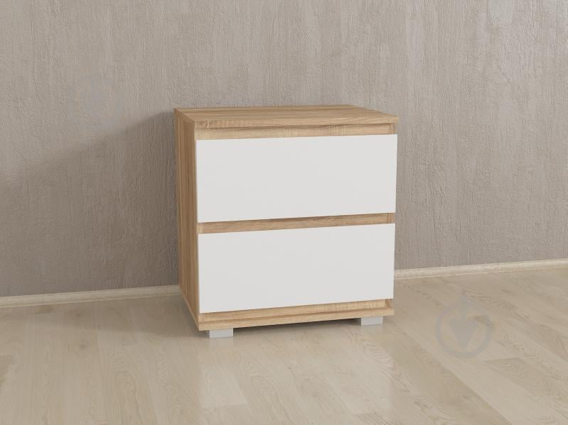 Прикроватная тумбочка Forte Alicia Ш 502 / В 535 / Г 390 Дуб сонома-Белый