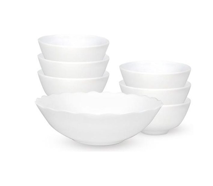 Набор салатников стеклокерамических SNT Silva 1 шт. D20 см, 6 шт. D11,2 см Белый (MSN-30056-200)