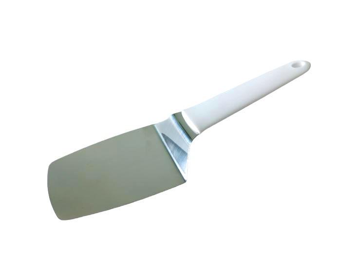 Лопатка кухонна вигнута шпатель із нержавіючої сталі/пластикова ручка L 27 см W 8 см (19718)