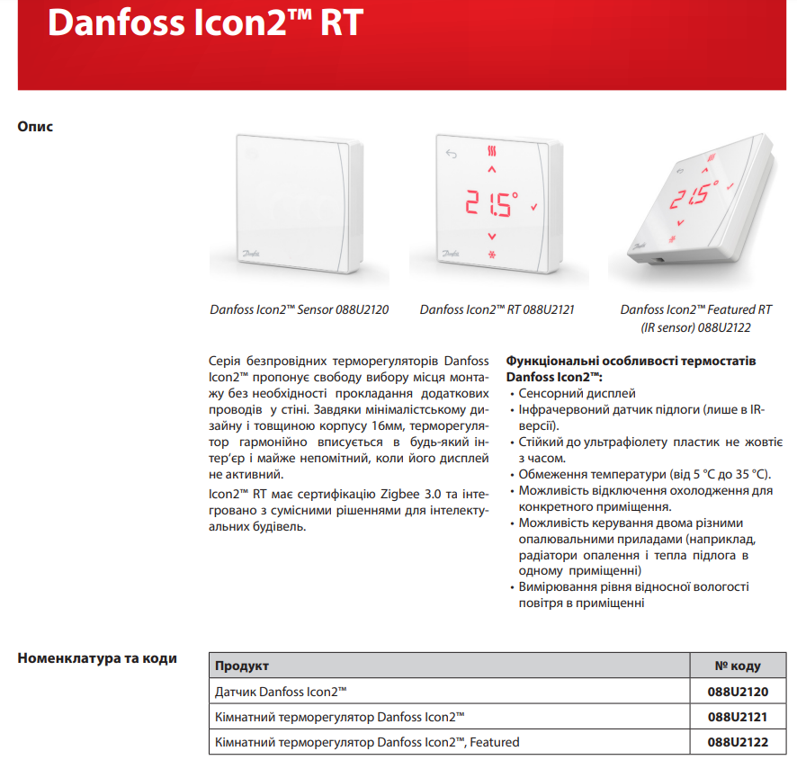 Терморегулятор беспроводной Danfoss Icon2 RT (088U2122) - фото 3 Терморегулятор беспроводной Danfoss Icon2 RT (088U2122) - фото 3