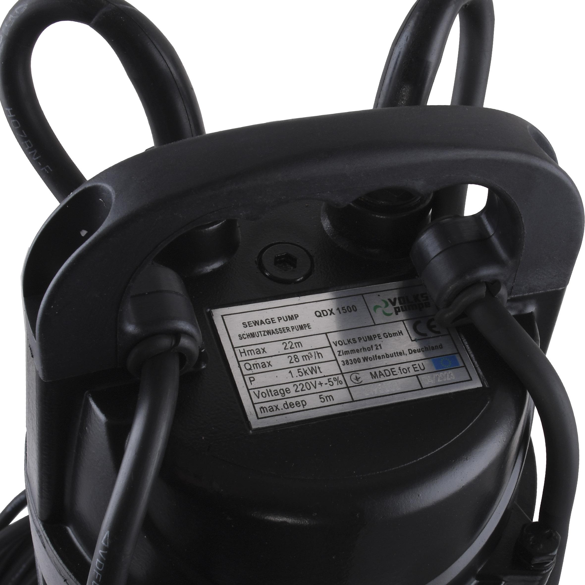 Дренажний насос VOLKS pumpe QDX1500 1,5 кВт (25916) - фото 2 Дренажний насос VOLKS pumpe QDX1500 1,5 кВт (25916) - фото 2