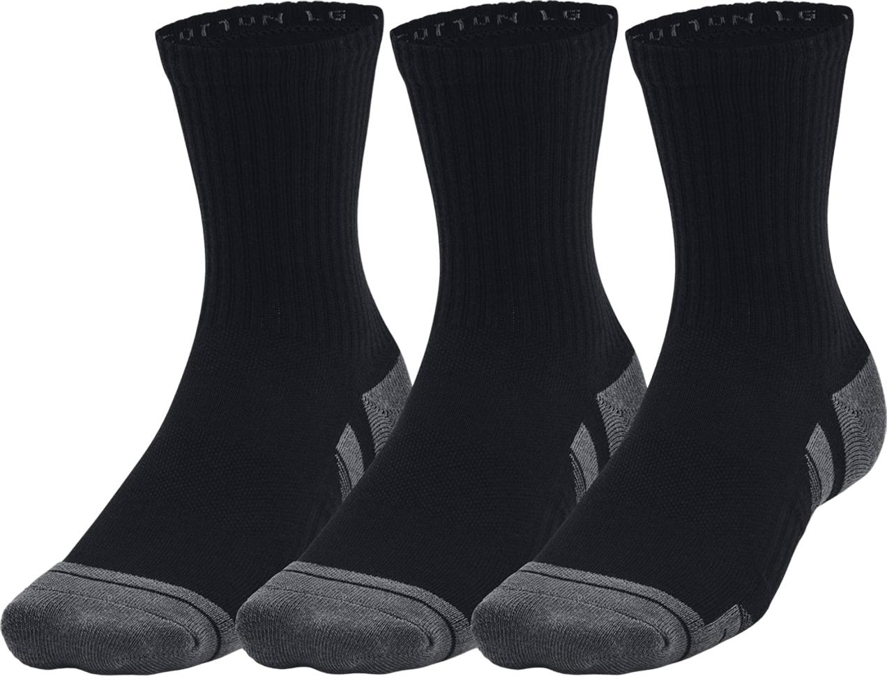 Носки Under Armour PERFORMANCE COTTON 3P MID 3 пары M Черно-темно-серый (1379530-001)
