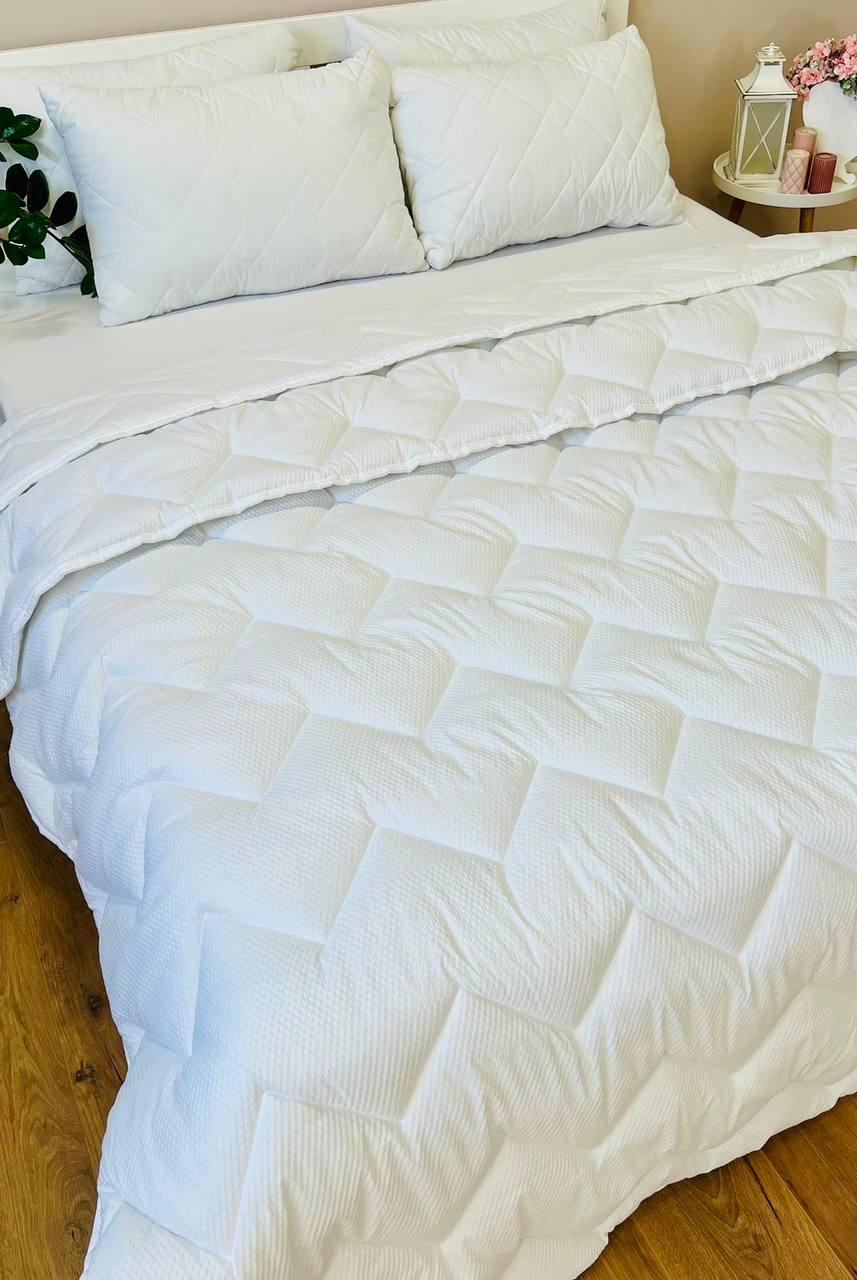 Одеяла на кнопках 4 сезона микрофибра/холлофайбер 150х210 см Белый (Д-4sezon-001)