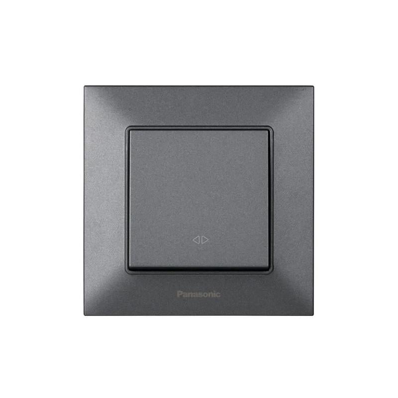 Выключатель перекрестный одноклавишный Panasonic Arkedia Slim с рамкой ABS Дымчатый (WNTC00052DG-UA1)