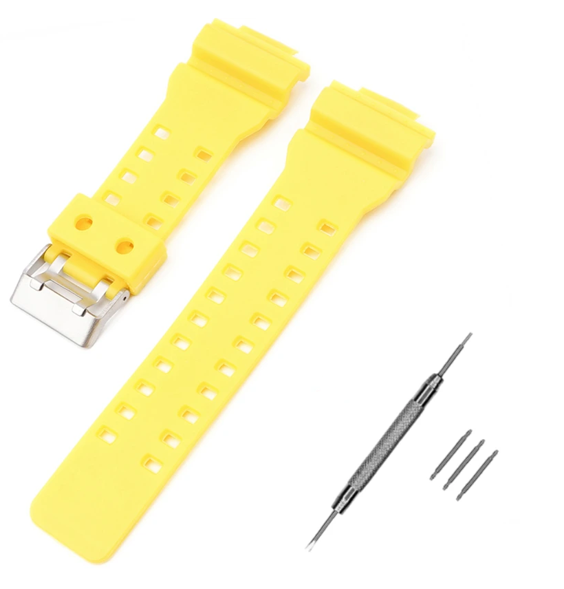 Ремінець для Casio G-Shock GA-100/110 Yellow SI (3931)