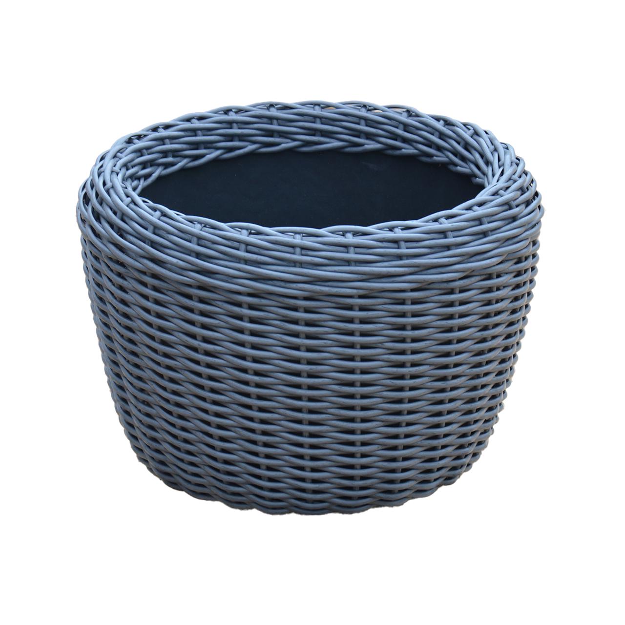 Кашпо для рослин з штучного ротангу 12 л Графітовий (11717131) - фото 1