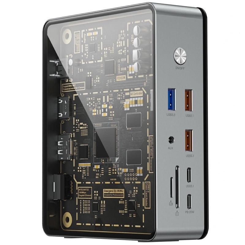 Переходник HUB WIWU Matrix docking station 16in1 W1601 Gray (00000071965_1)