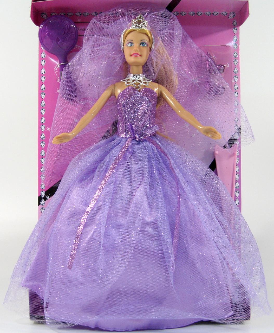 Кукла Defa Lucy 8253 в бальном платье c фатой и короной подставка для куклы