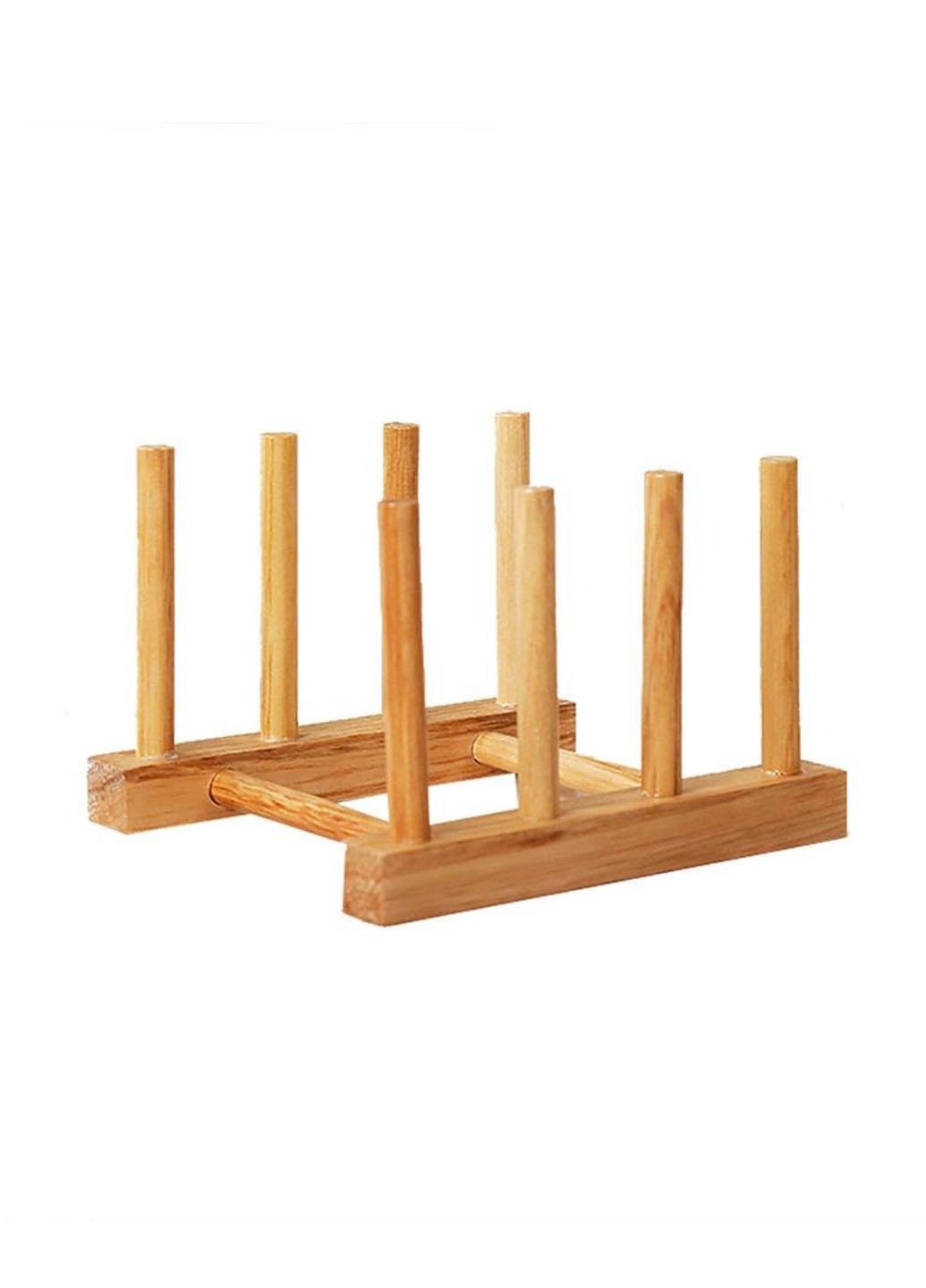 Подставка-сушилка под тарелки Stenson R88022 деревянная 14х10 см Бежевый (88022S)