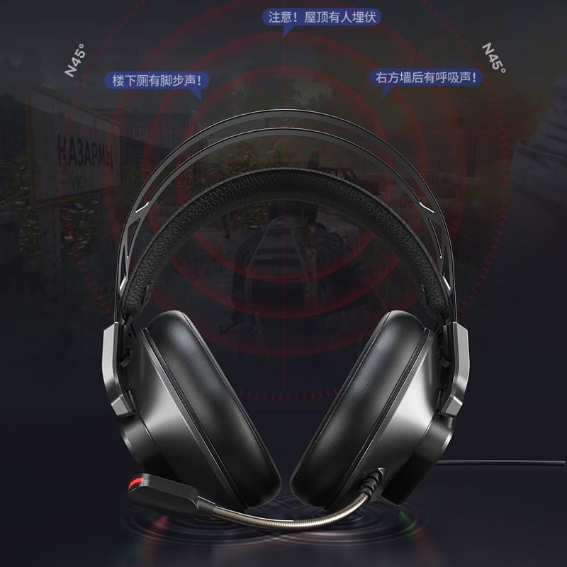 Ігрові навушники Remax RM-810 LED Wargod Series Gaming Headphone 7.1 USB 2,2 кОм Black - фото 8