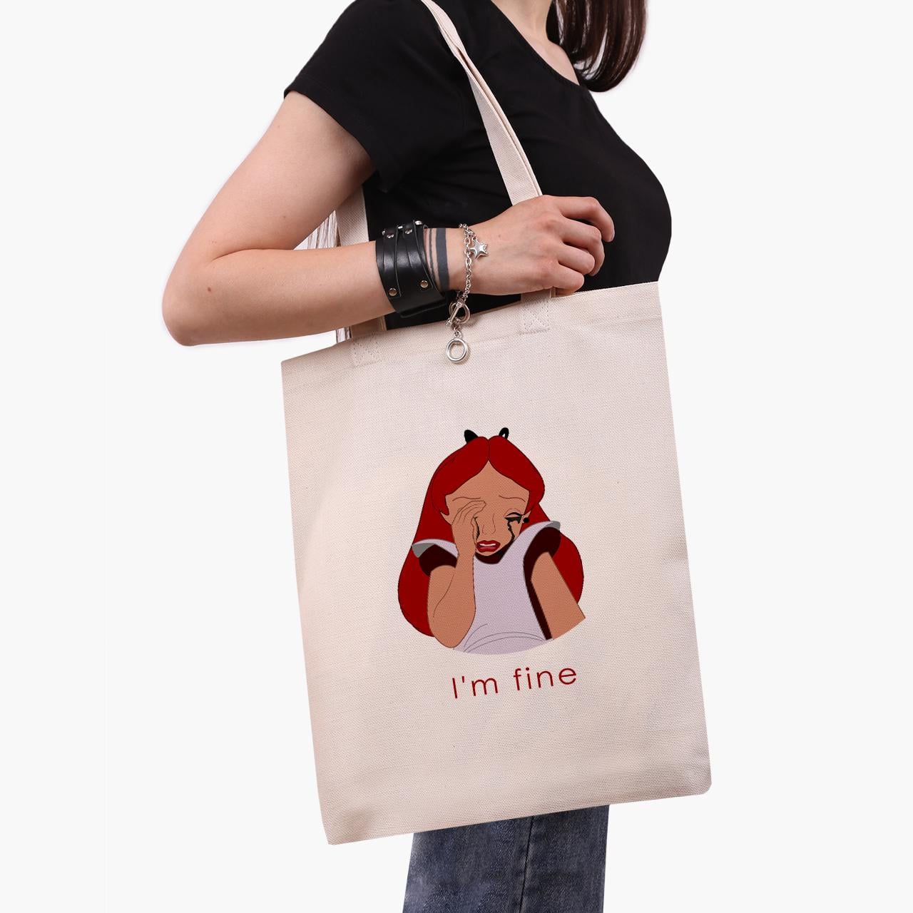 Эко сумка шоппер Alice I'm fine Disney 41х35 см Бежевый (9227-1440-WT)