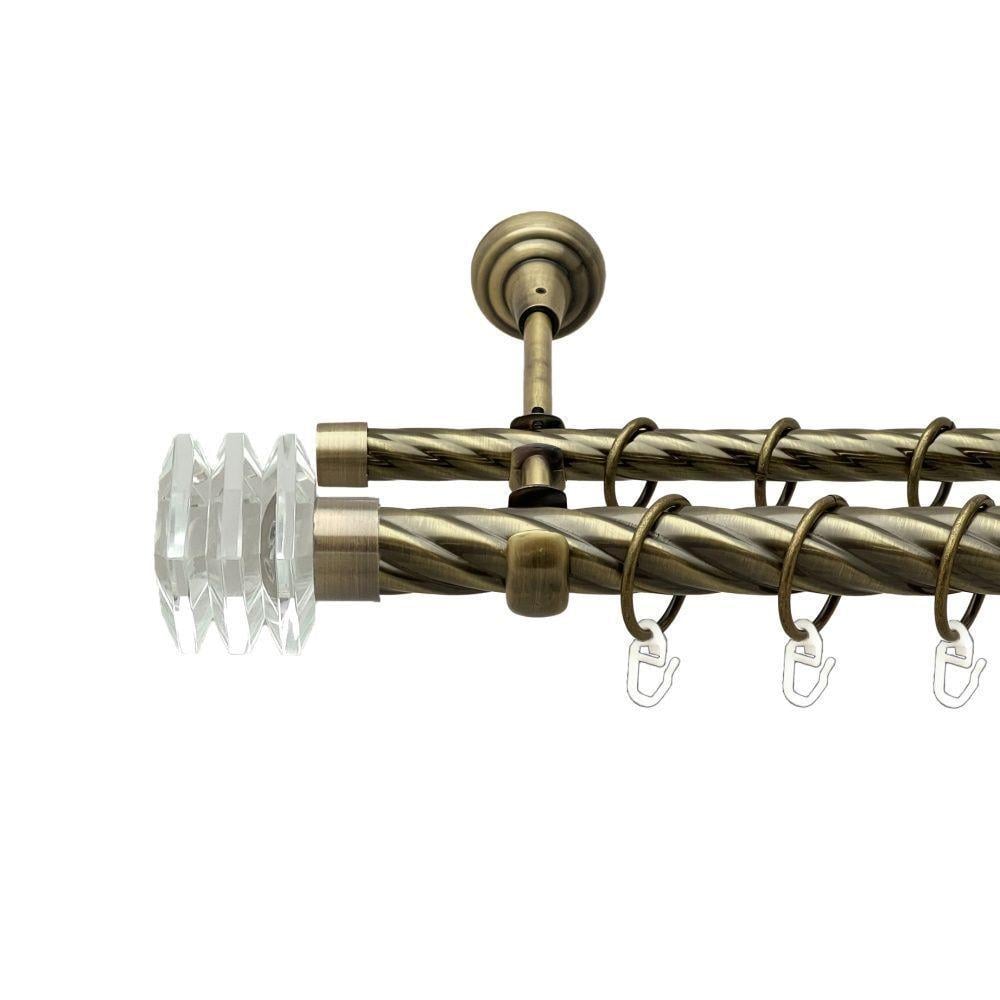 Карниз для штор Orvit Милиора двухрядный скрученный 25/16 мм 200 см Антик (00-00018078)