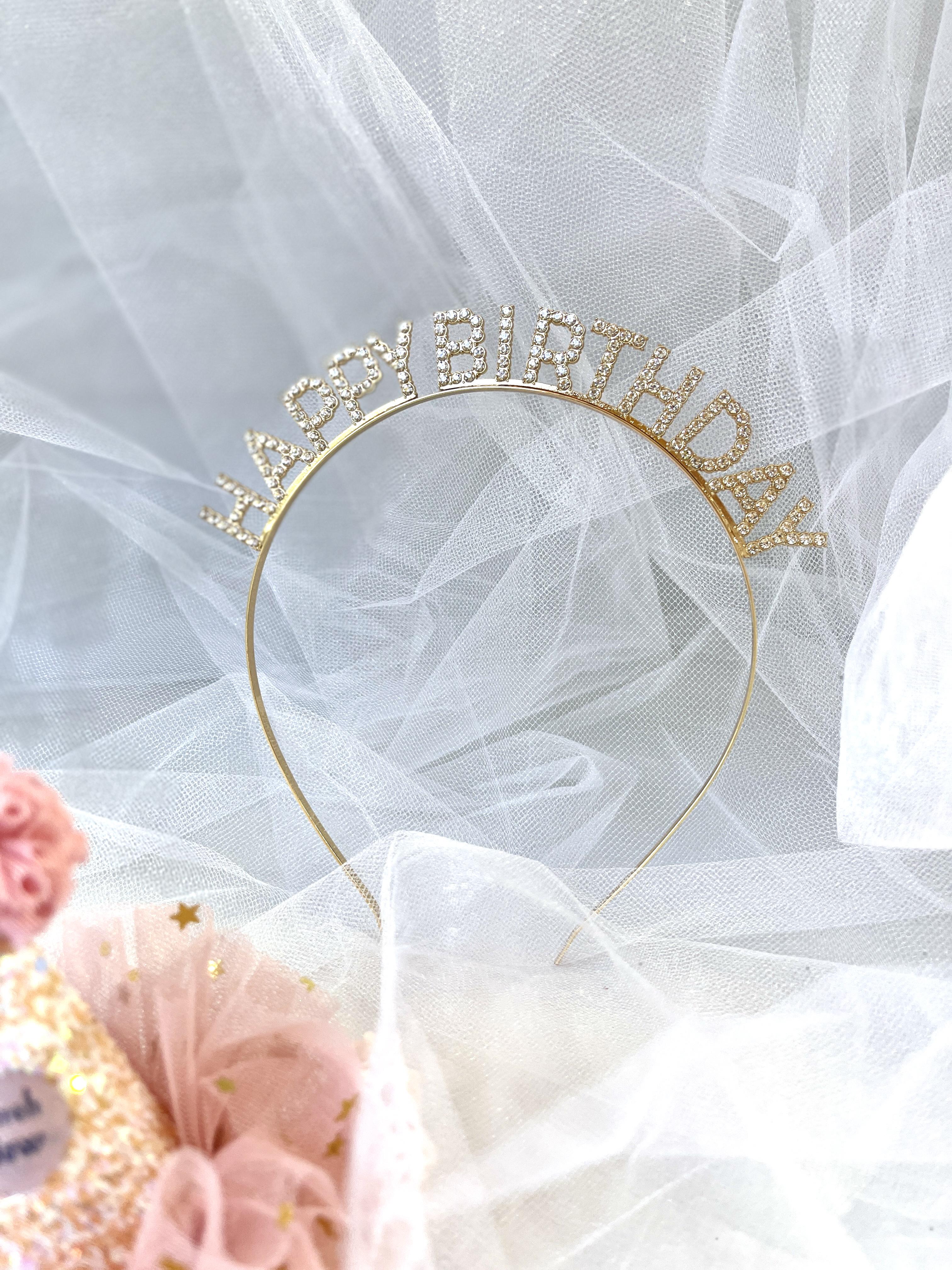 Обруч Happy Birthday Honey Fashion Accessories со стразами One Size Золотистый (29011643)