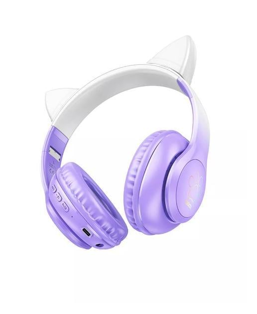 Наушники беспроводные Hoco Cat ears W42 с ушками и подсветкой Сиреневый (20410068) Наушники беспроводные Hoco Cat ears W42 с ушками и подсветкой Сиреневый (20410068)
