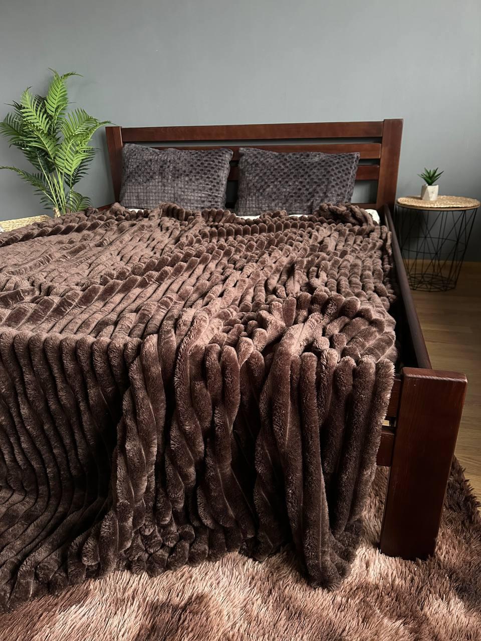 Плед велсофт шарпей полуторний 150х220 см Коричневий (П4К-post-sharp-max-004-2) - фото 5