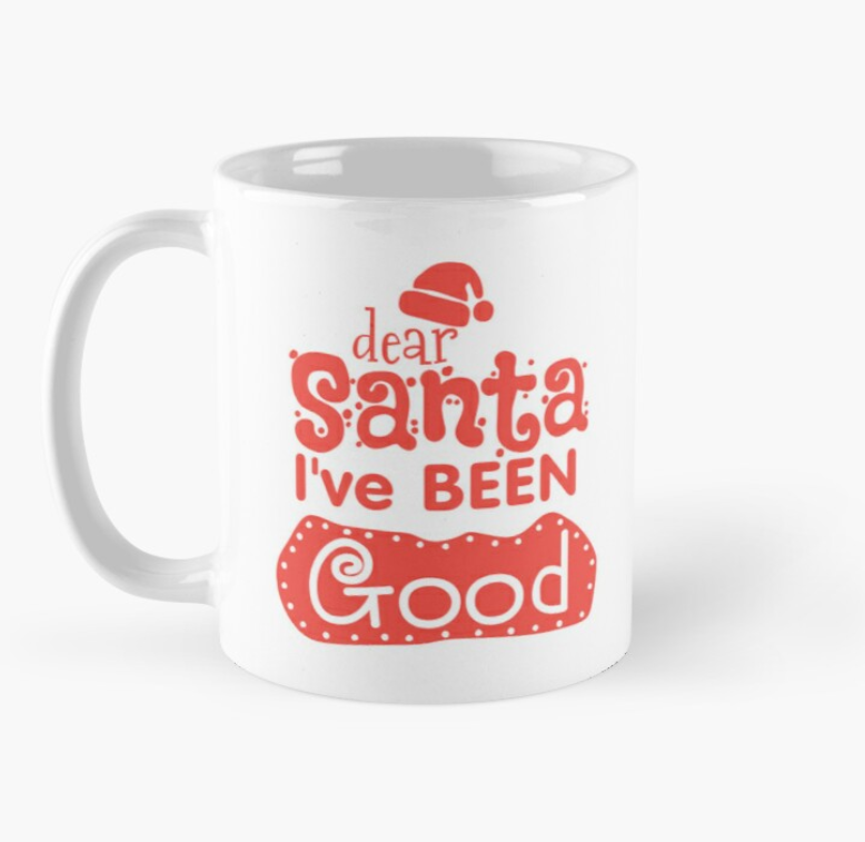 Чашка керамическая с принтом Dear Santa I`ve been Good Письмо Санте 330 мл Белый