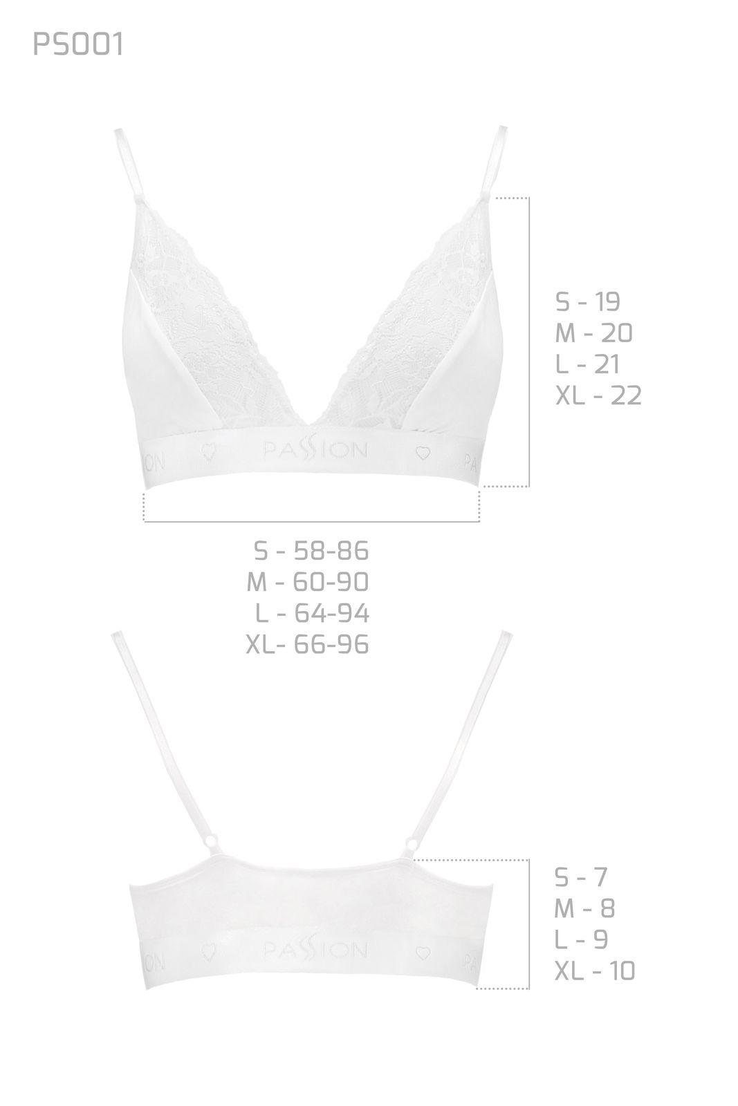 Еластичний топ з мереживом Passion PS001 TOP XL White - фото 3